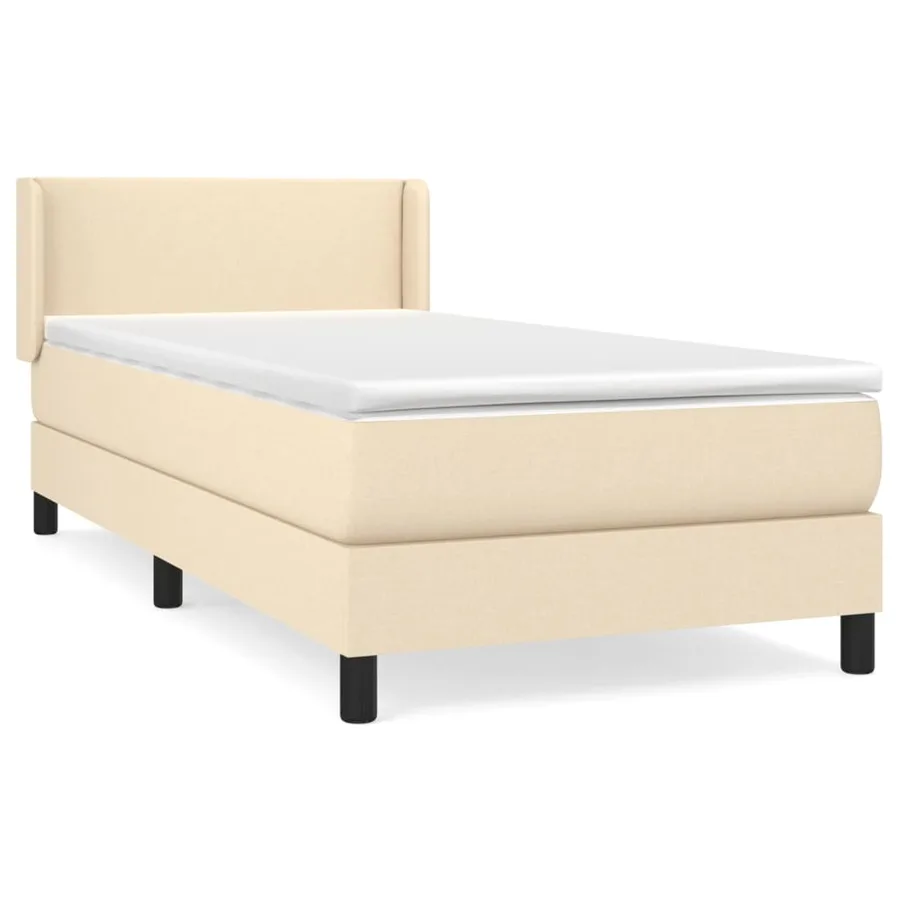 Sommier à lattes de lit avec matelas Crème 140x190 cm Tissu - 2