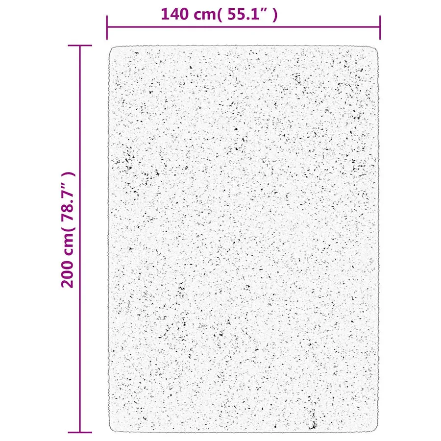 Tapis shaggy PAMPLONA poils longs moderne noir 140x200 cm - 10