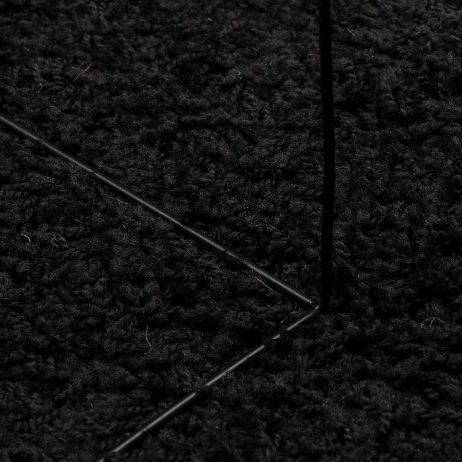 Tapis shaggy PAMPLONA poils longs moderne noir 140x200 cm - 8