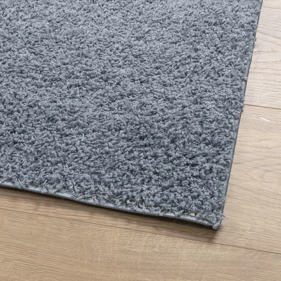 Tapis shaggy PAMPLONA poils longs moderne bleu 140x200 cm - 4