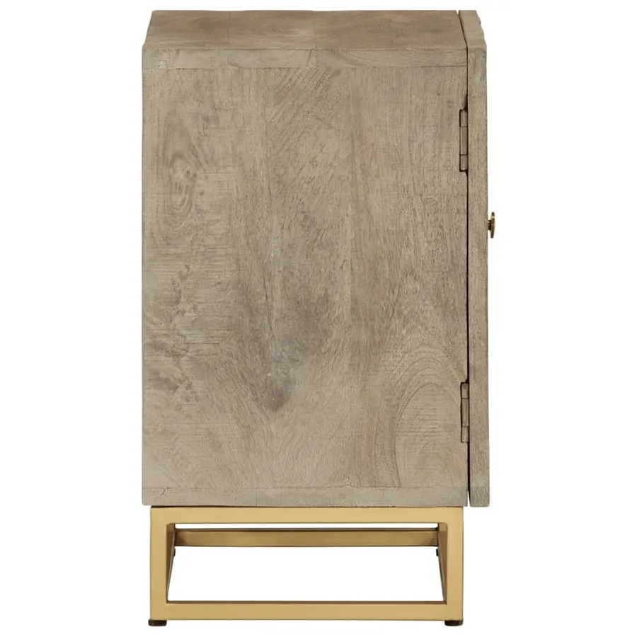 Table de chevet 40x30x50 cm bois massif manguier et fer - 4