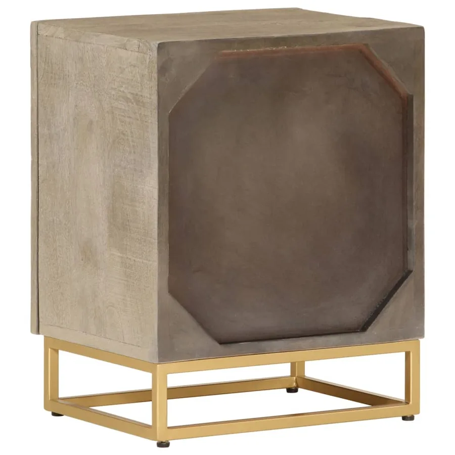 Table de chevet 40x30x50 cm bois massif manguier et fer - 5