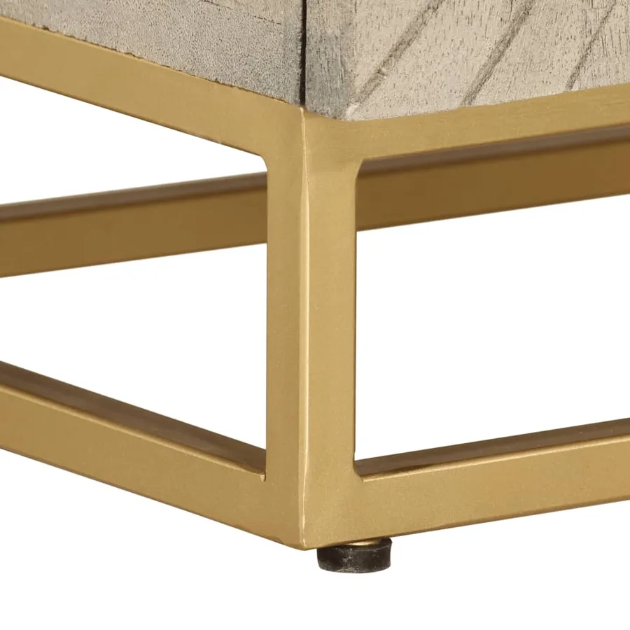 Table de chevet 40x30x50 cm bois massif manguier et fer - 8