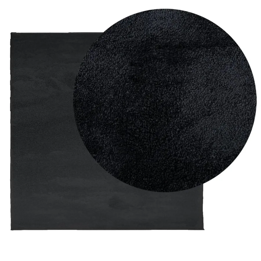 Tapis OVIEDO à poils courts noir 200x200 cm - 3