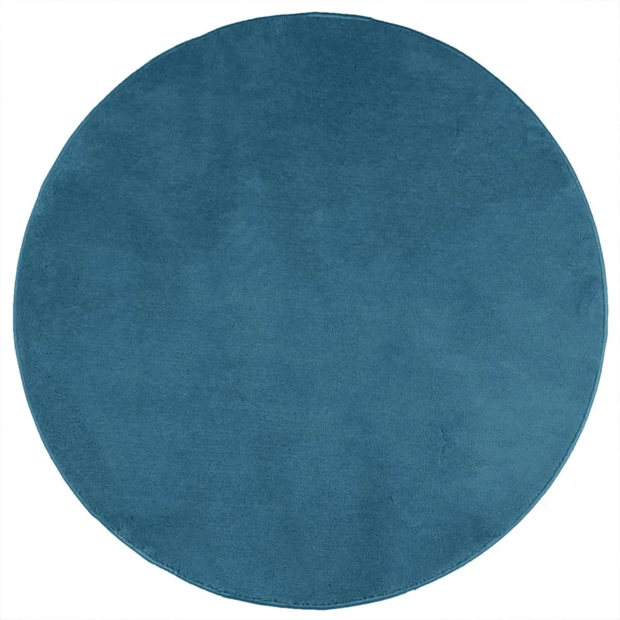 Tapis OVIEDO à poils courts turquoise Ø 120 cm - 2