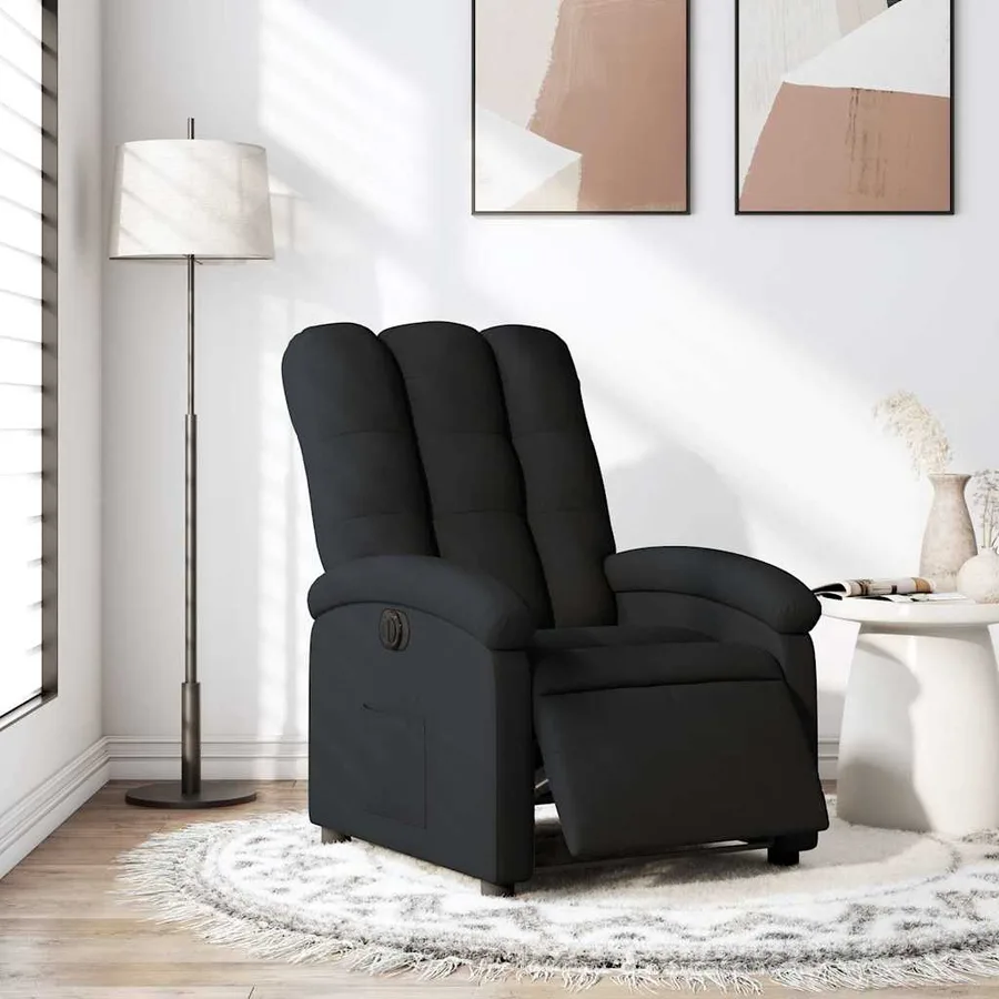Fauteuil inclinable électrique Noir Tissu - 16