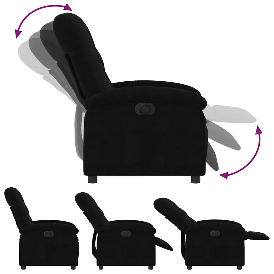 Fauteuil inclinable électrique Noir Tissu - 7