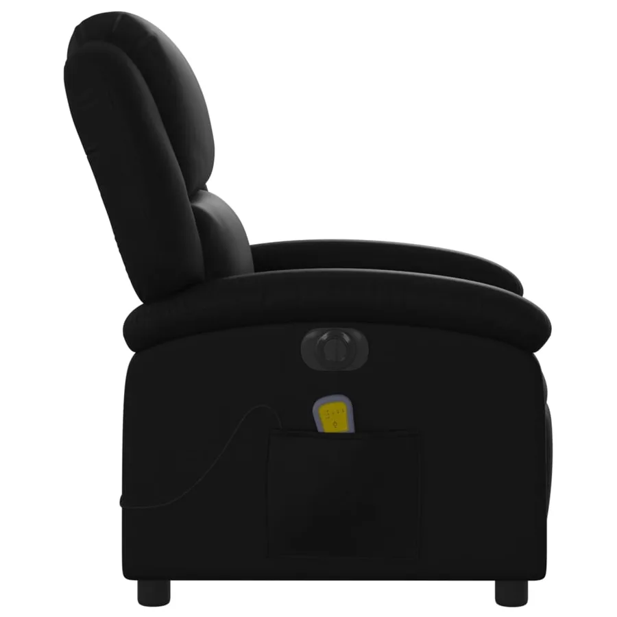 Fauteuil de massage inclinable électrique noir similicuir - 10