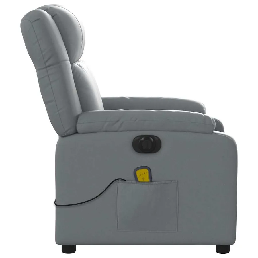 Fauteuil de massage inclinable électrique gris similicuir - 10