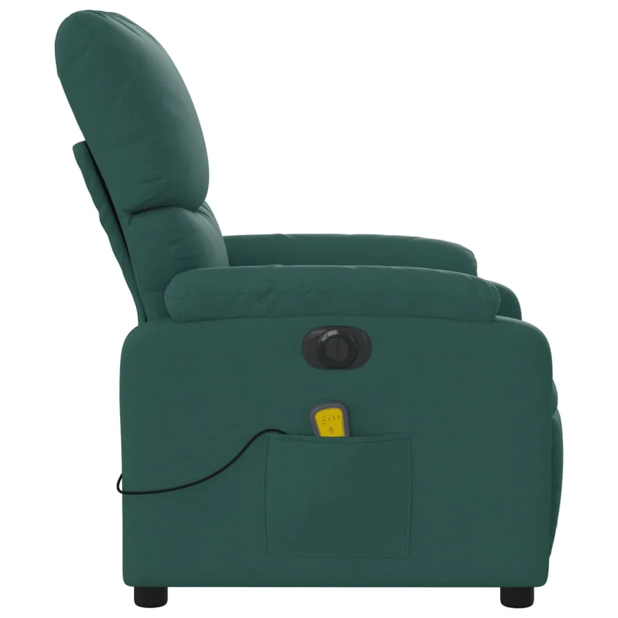 Fauteuil de massage inclinable électrique Vert foncé Tissu - 10