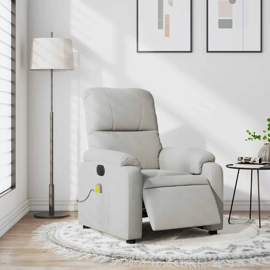 Fauteuil inclinable de massage électrique gris clair - 16