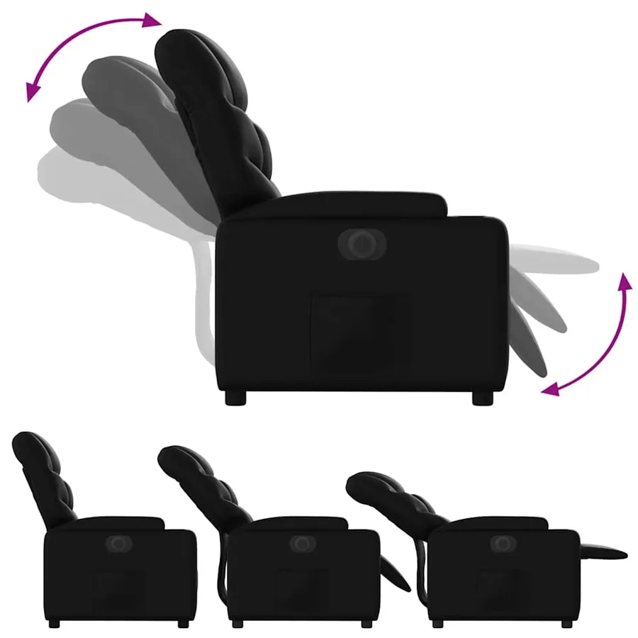 Fauteuil inclinable électrique Noir Similicuir - 7