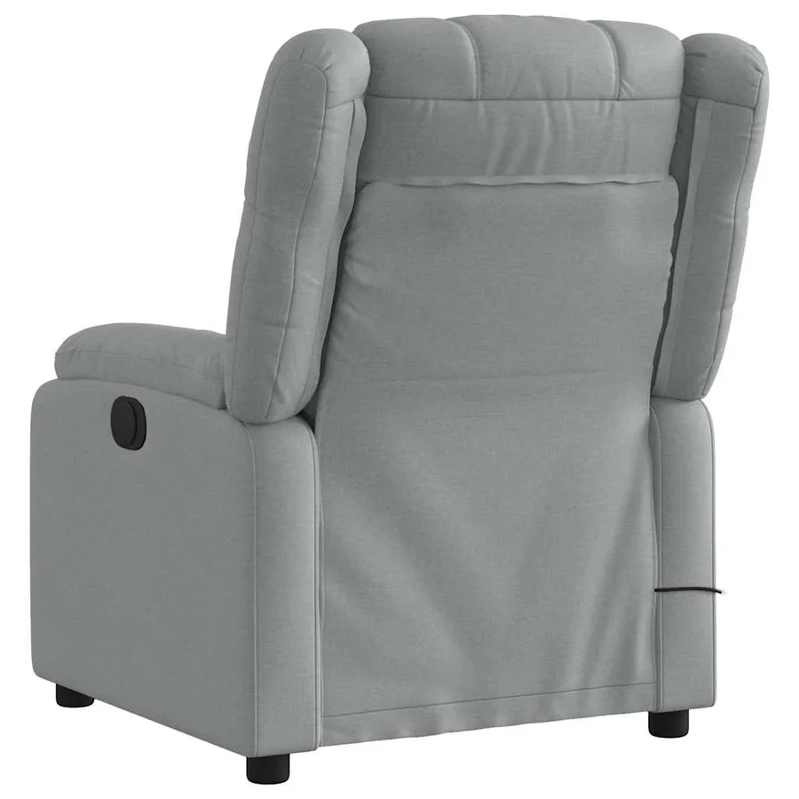 Fauteuil de massage inclinable électrique gris clair tissu - 5