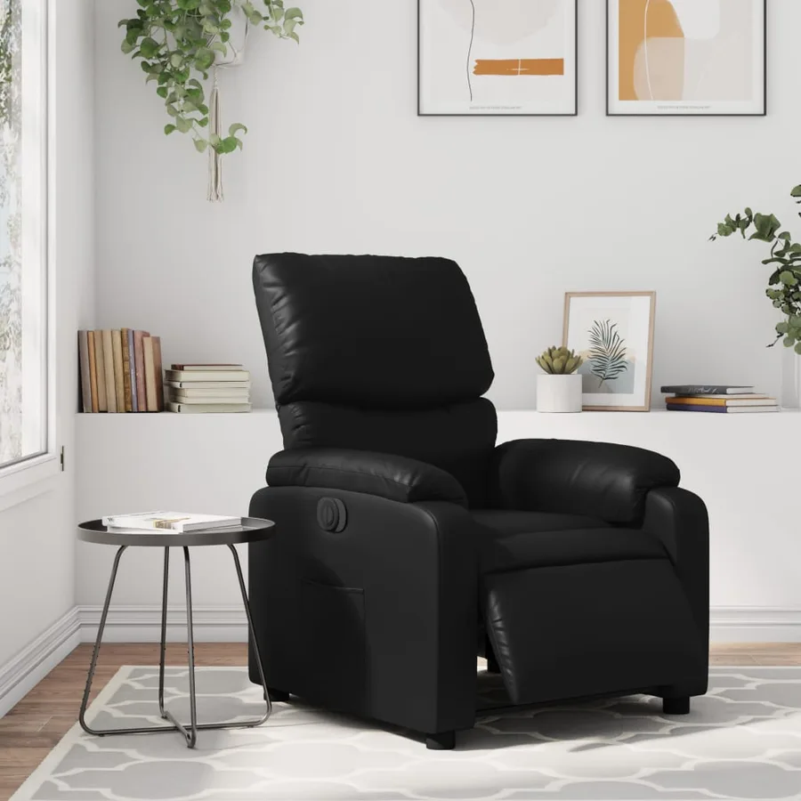 Fauteuil inclinable électrique Noir Similicuir - 16