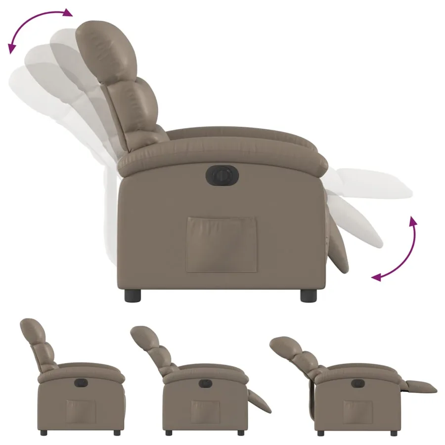 Fauteuil inclinable électrique Cappuccino Similicuir - 7