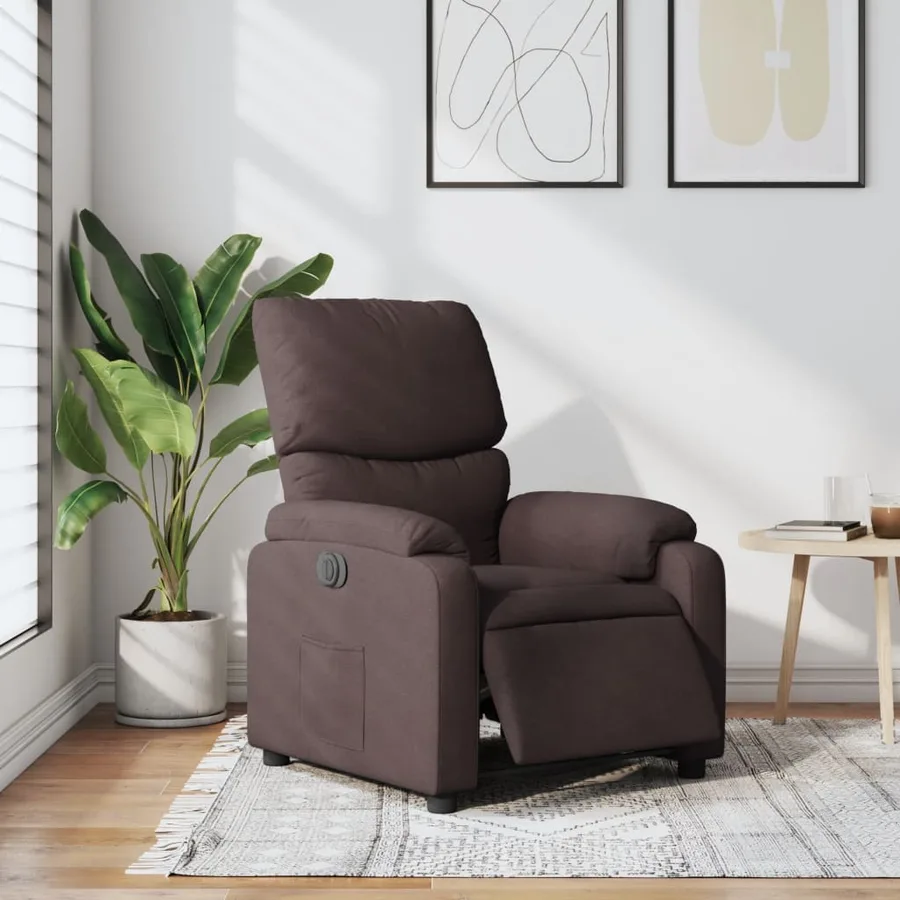 Fauteuil inclinable électrique Marron foncé Tissu - 16
