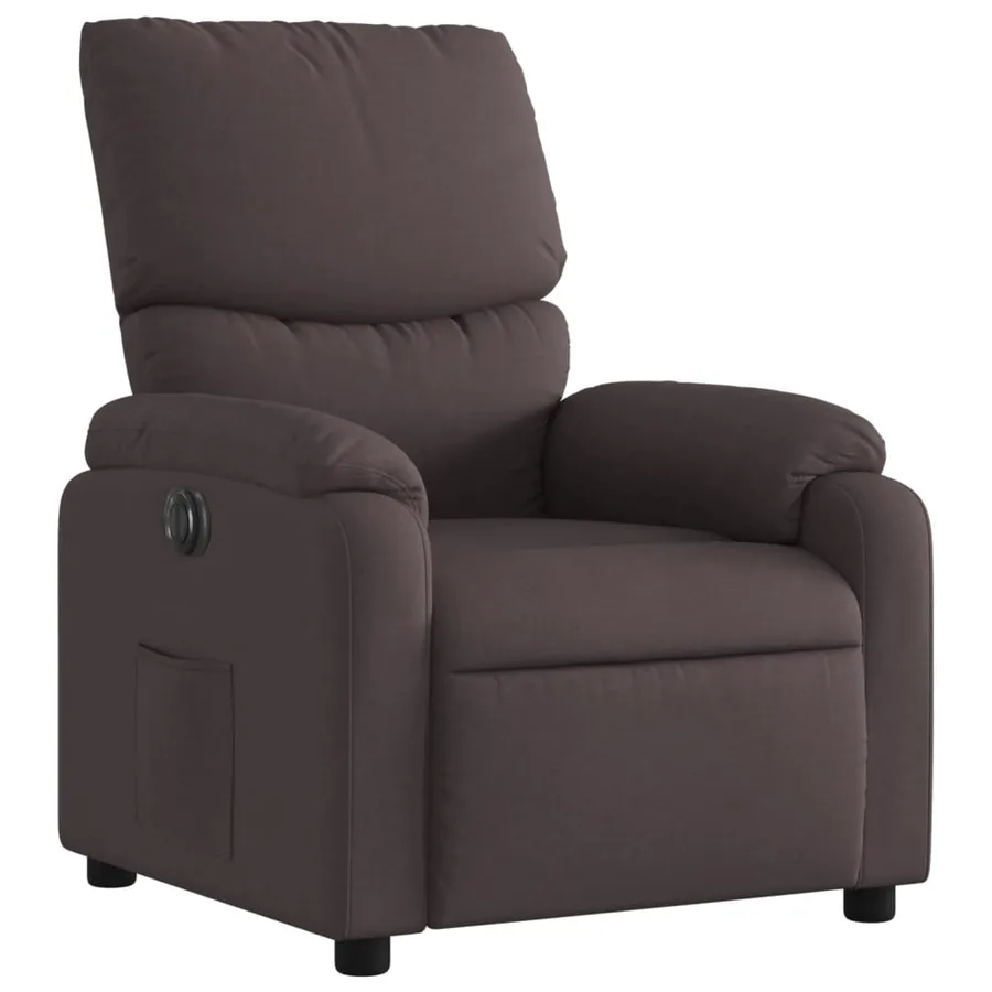 Fauteuil inclinable électrique Marron foncé Tissu - 4