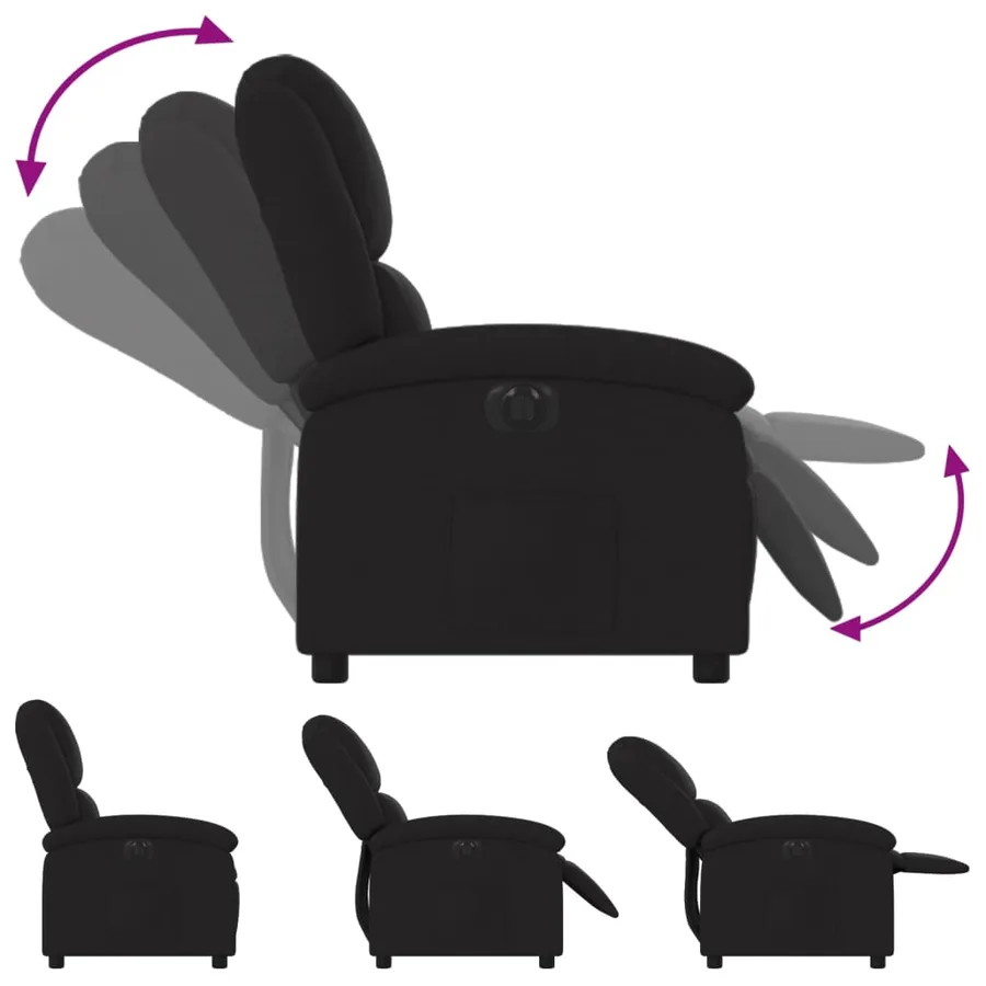 Fauteuil inclinable électrique Noir Tissu - 7