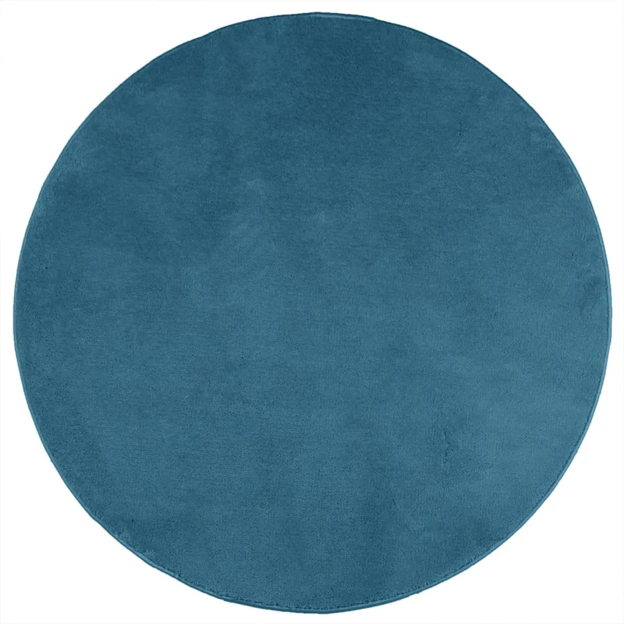 Tapis OVIEDO à poils courts turquoise Ø 200 cm - 2