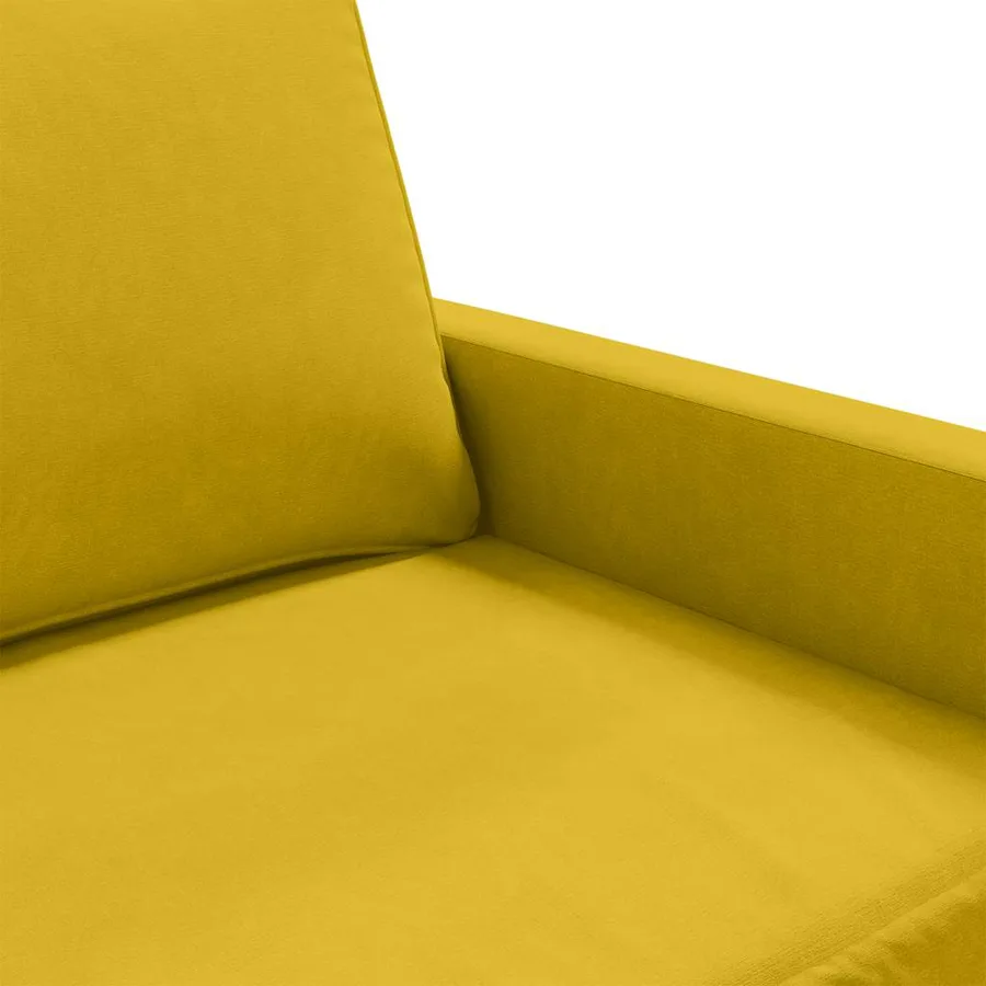 Canapé à 2 places Jaune 140 cm Velours - 7
