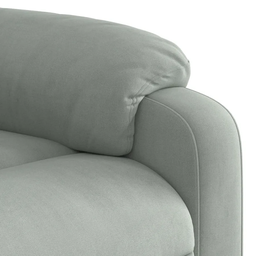 Fauteuil inclinable de massage électrique gris clair velours - 12