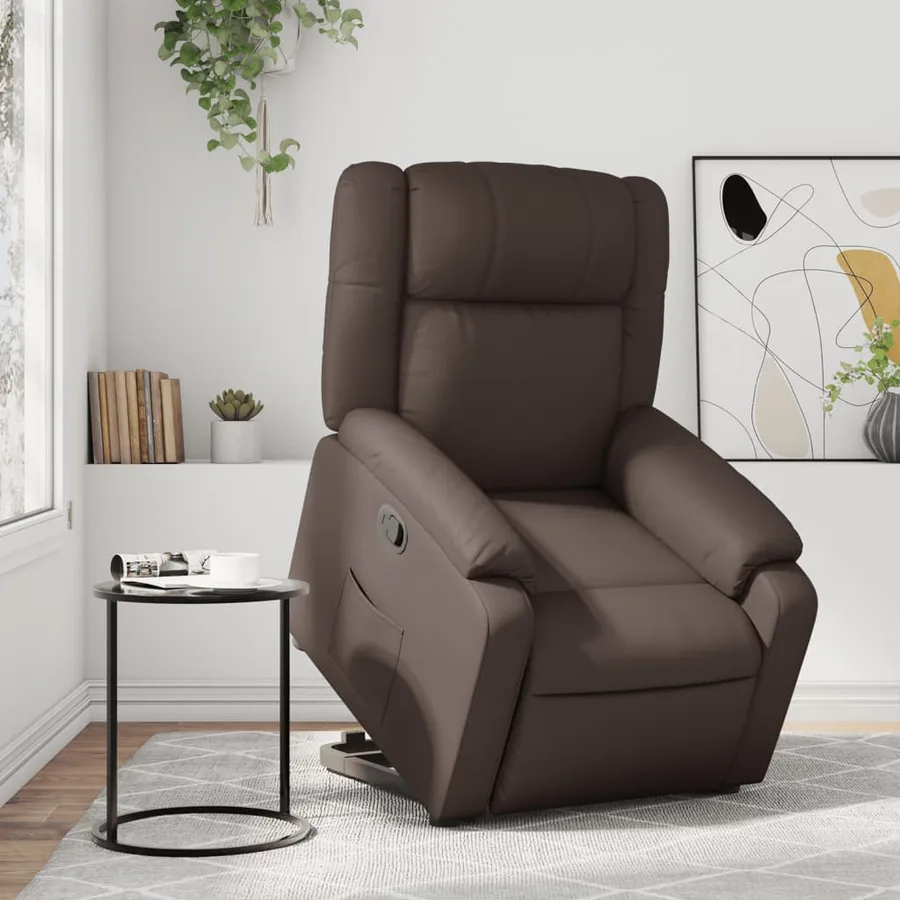 Fauteuil inclinable marron similicuir - 16