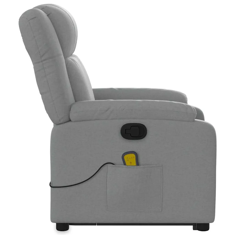 Fauteuil de massage inclinable Gris clair Tissu - 10