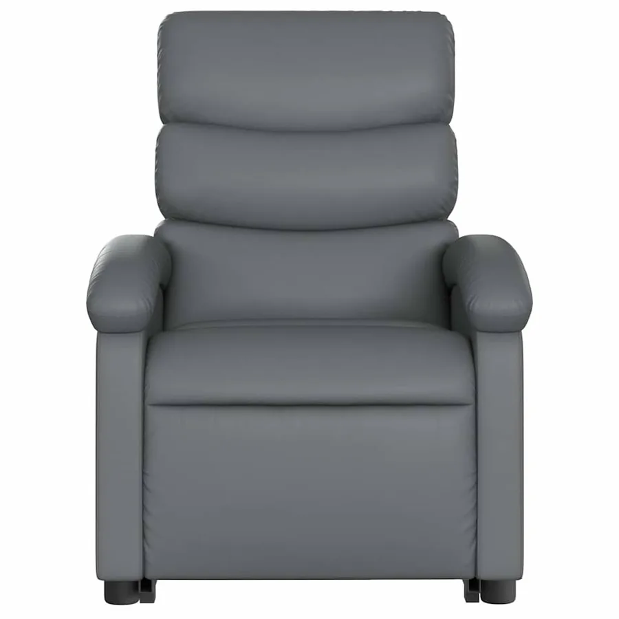 Fauteuil inclinable de massage électrique gris similicuir - 9