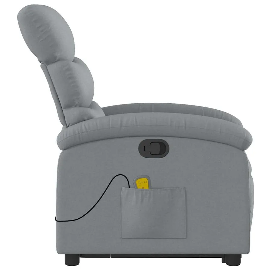 Fauteuil de massage inclinable Gris clair Tissu - 10