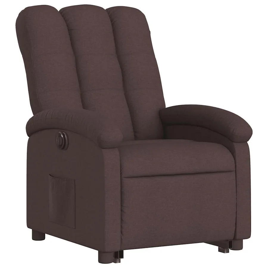 Fauteuil inclinable électrique marron foncé tissu - 4