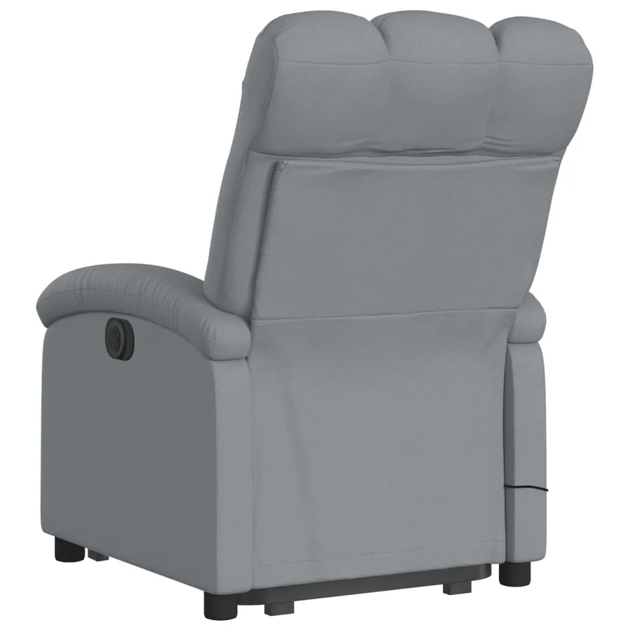 Fauteuil inclinable de massage électrique Gris clair Tissu - 5