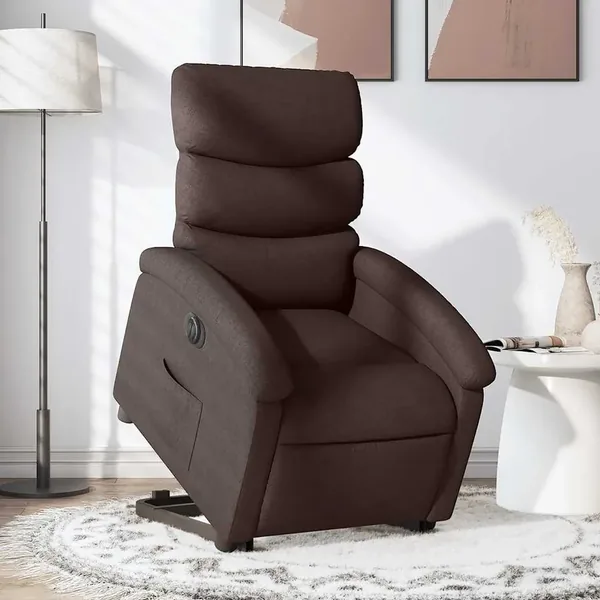 Fauteuil inclinable électrique marron foncé tissu