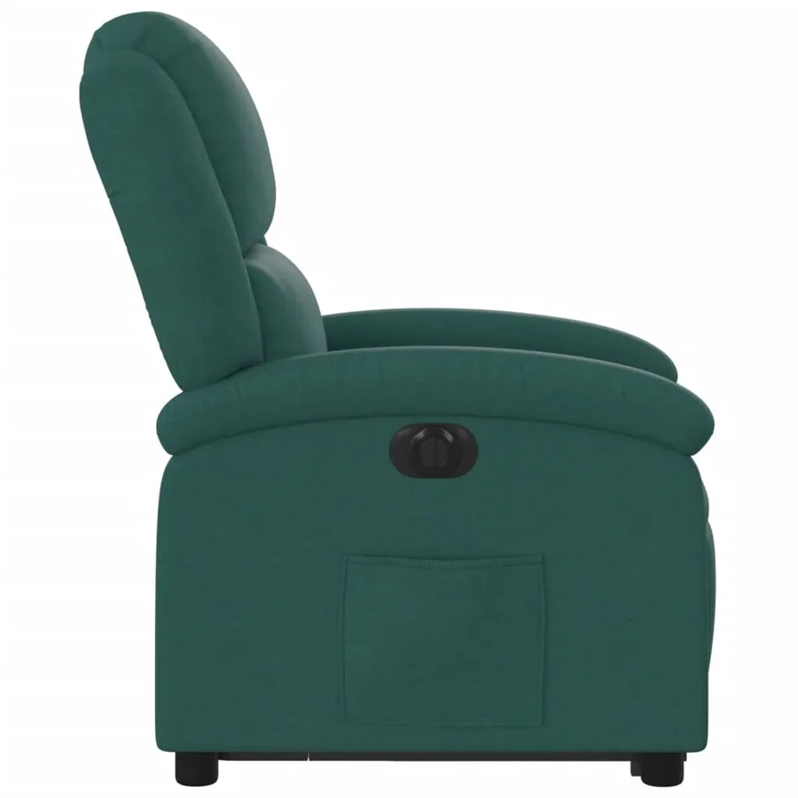 Fauteuil inclinable électrique vert foncé tissu - 10