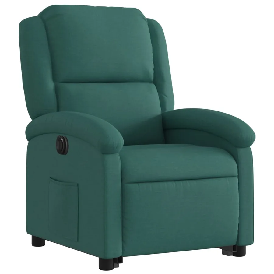 Fauteuil inclinable électrique vert foncé tissu - 4