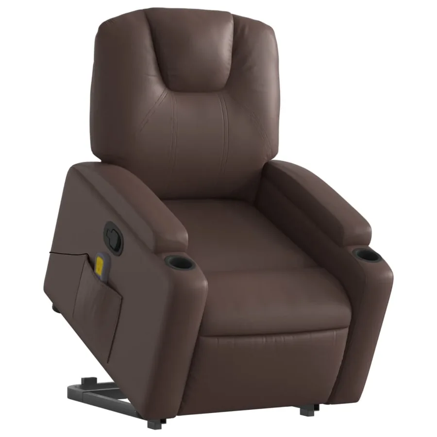Fauteuil inclinable de massage Marron Similicuir - 3