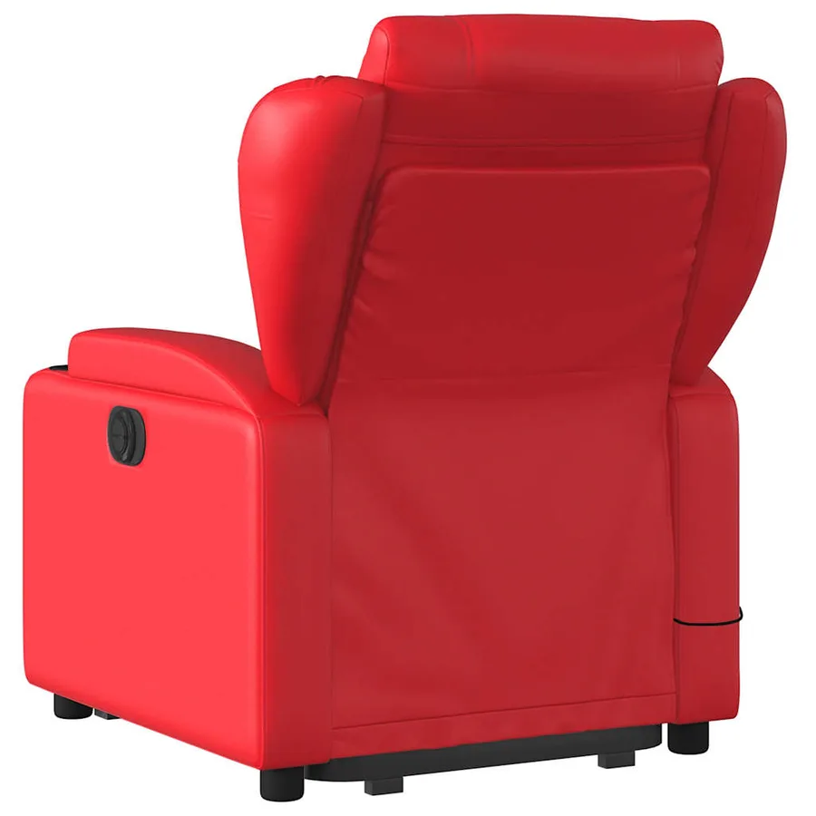 Fauteuil inclinable de massage Rouge Similicuir - 5