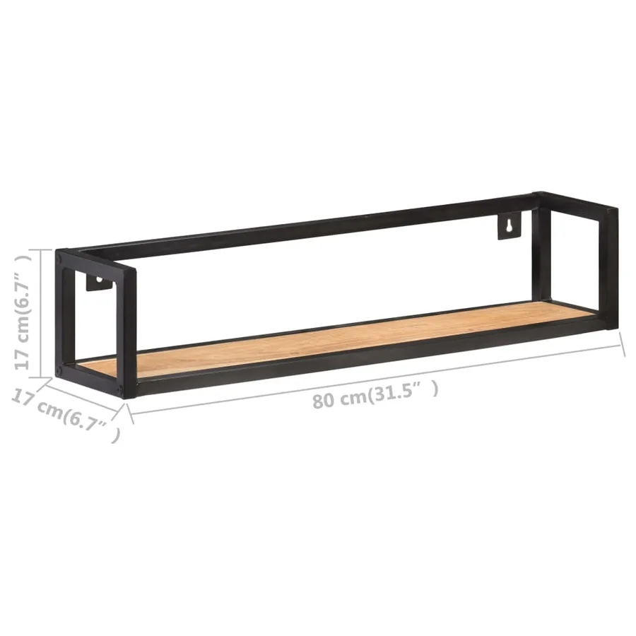 Étagères murales 2 pcs 80 cm Bois d'acacia massif - 7