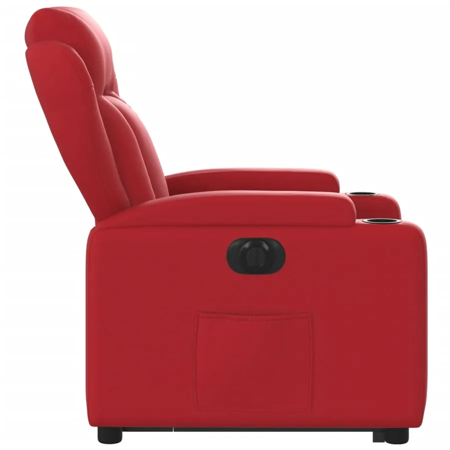 Fauteuil inclinable électrique rouge similicuir - 10