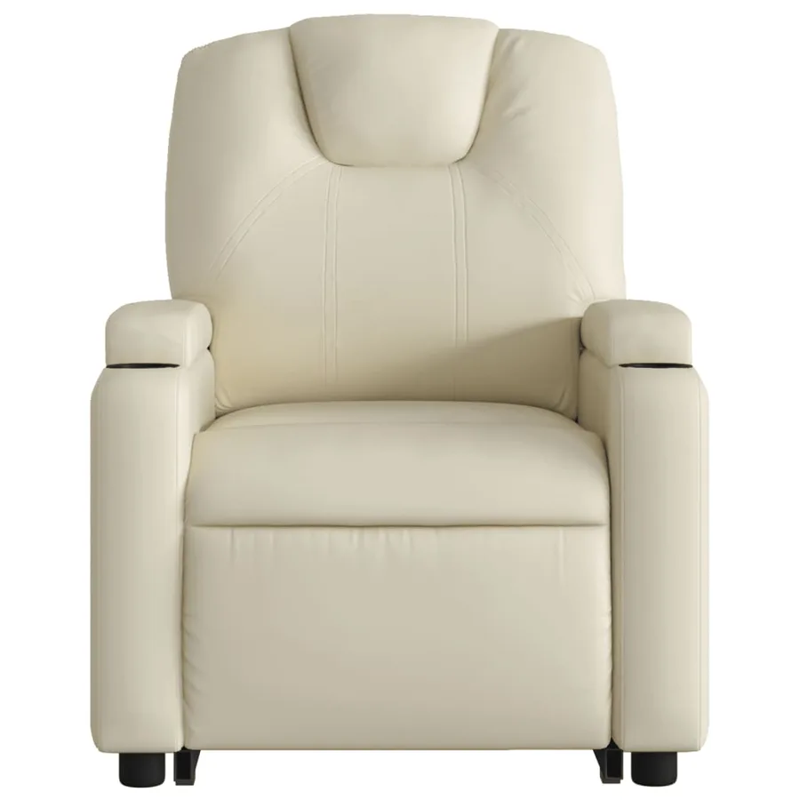 Fauteuil inclinable électrique crème similicuir - 9