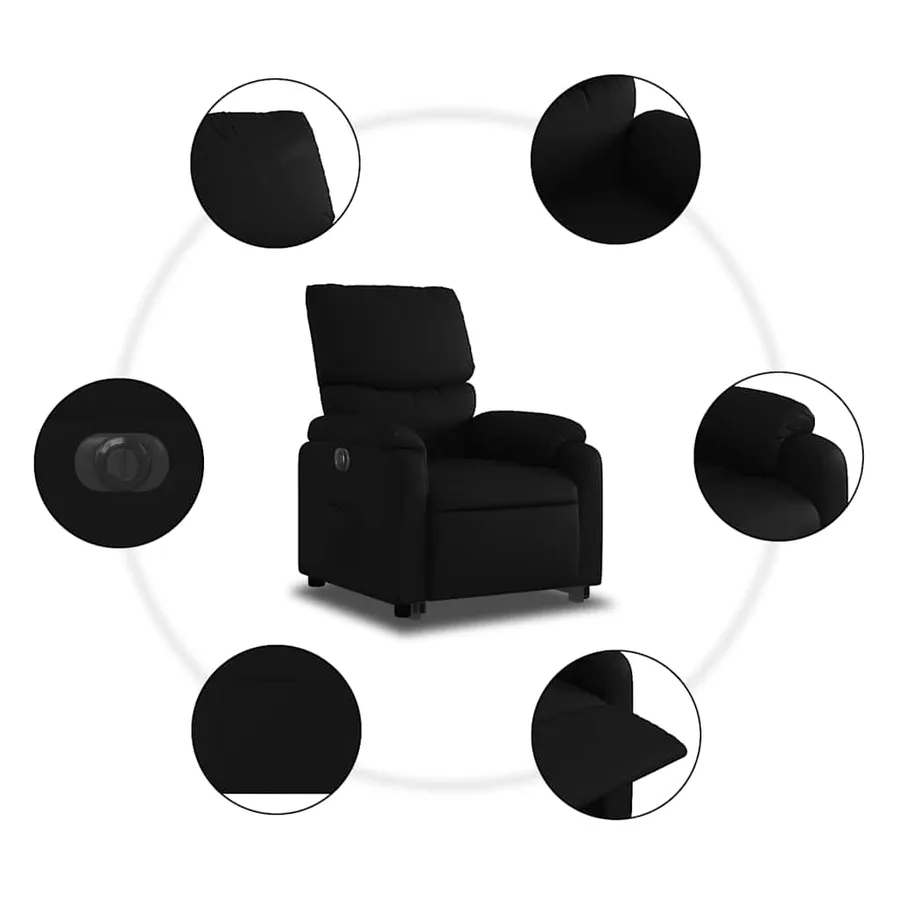 Fauteuil inclinable électrique noir similicuir - 8