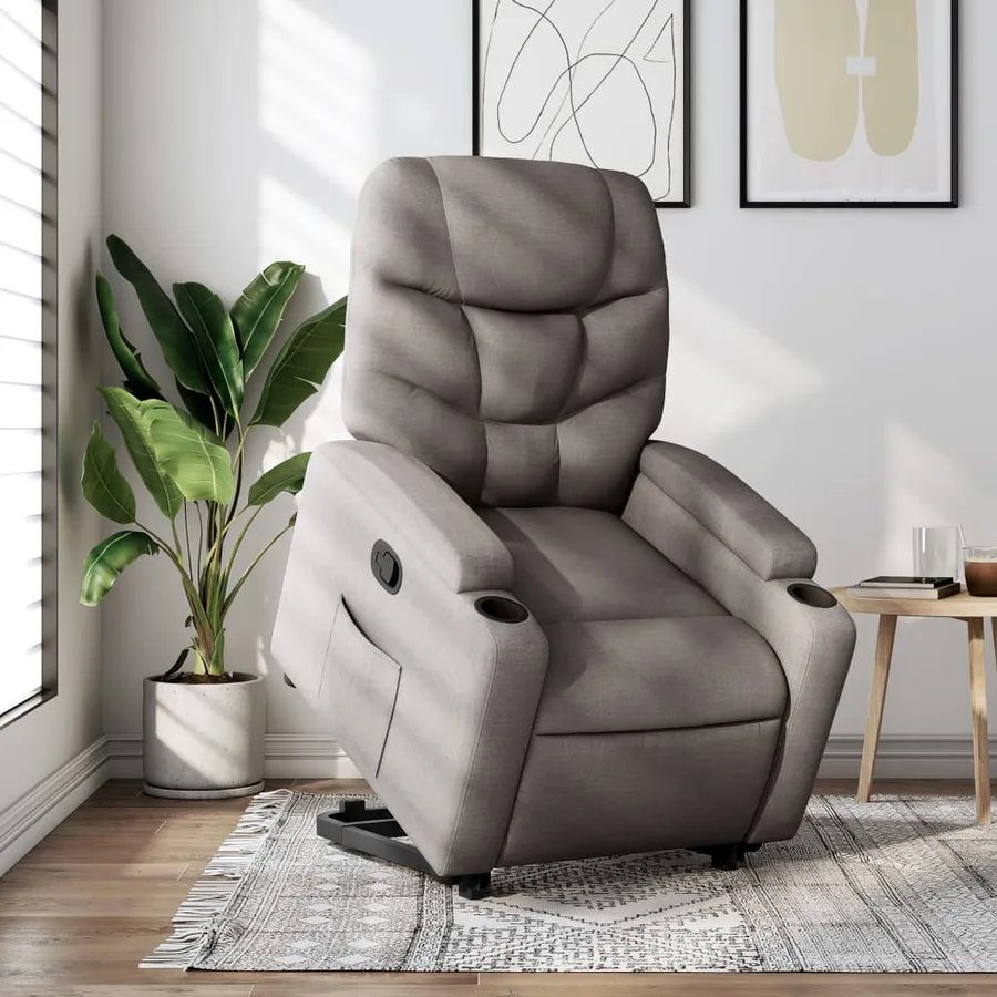 Fauteuil inclinable taupe tissu - 16