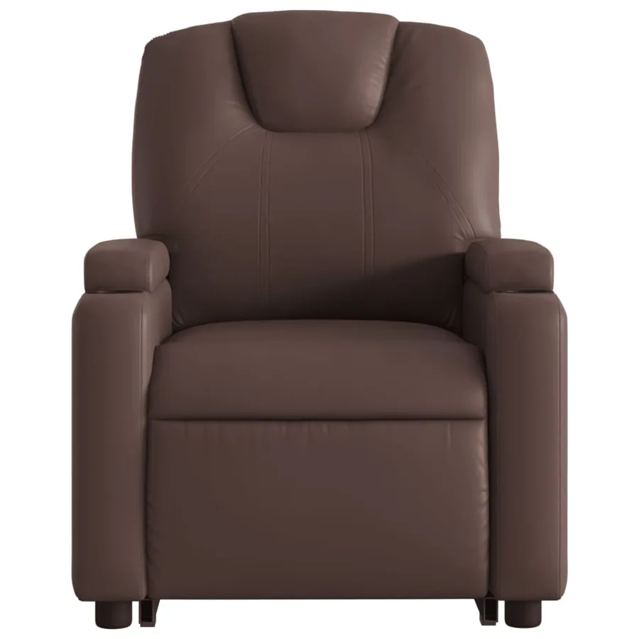 Fauteuil inclinable marron similicuir - 9