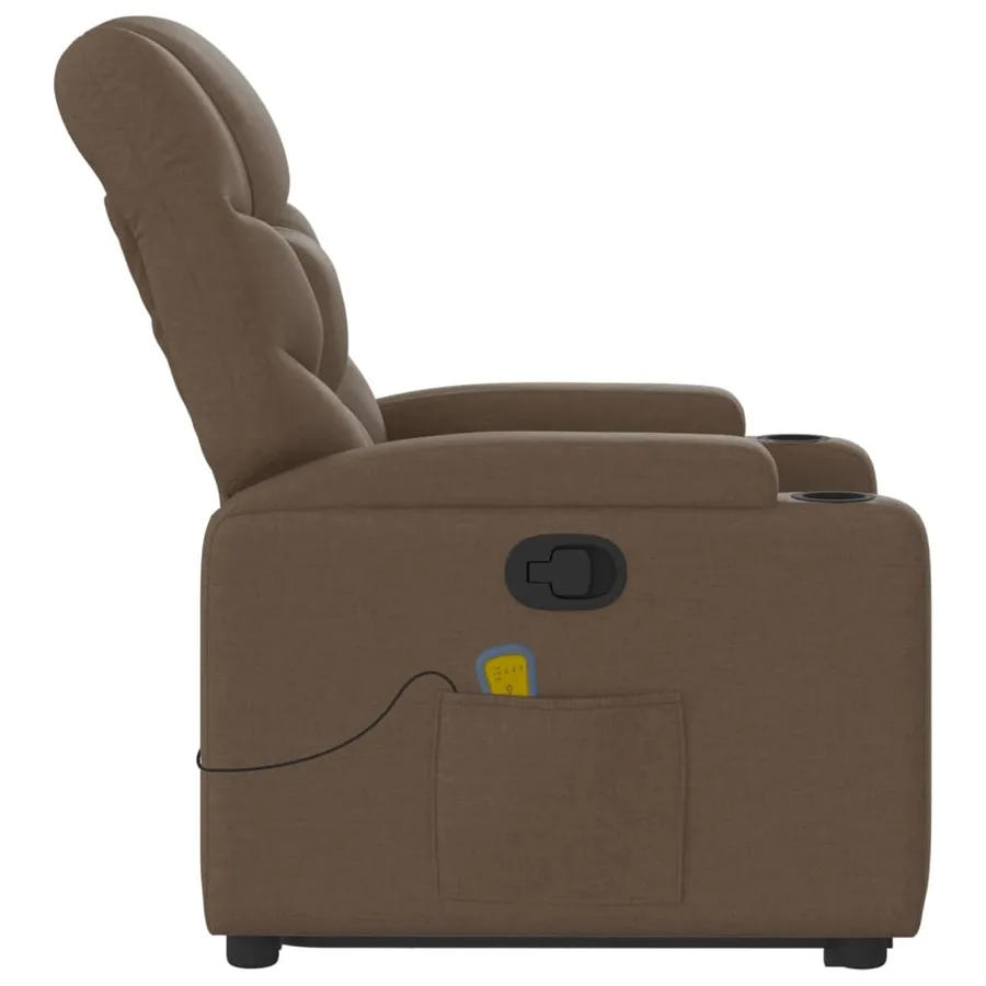 Fauteuil de massage inclinable Marron Tissu - 10