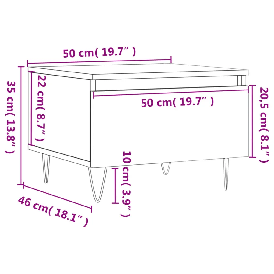 Tables basses 2 pcs gris béton 50x46x35 cm bois d'ingénierie - 12
