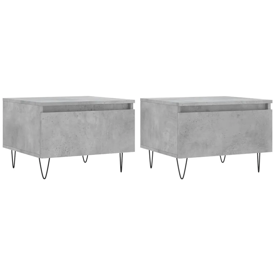 Tables basses 2 pcs gris béton 50x46x35 cm bois d'ingénierie - 2
