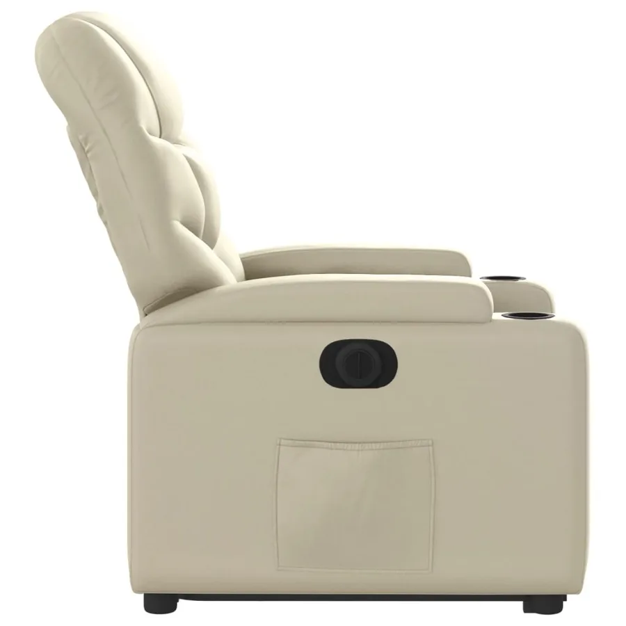 Fauteuil inclinable électrique crème similicuir - 10