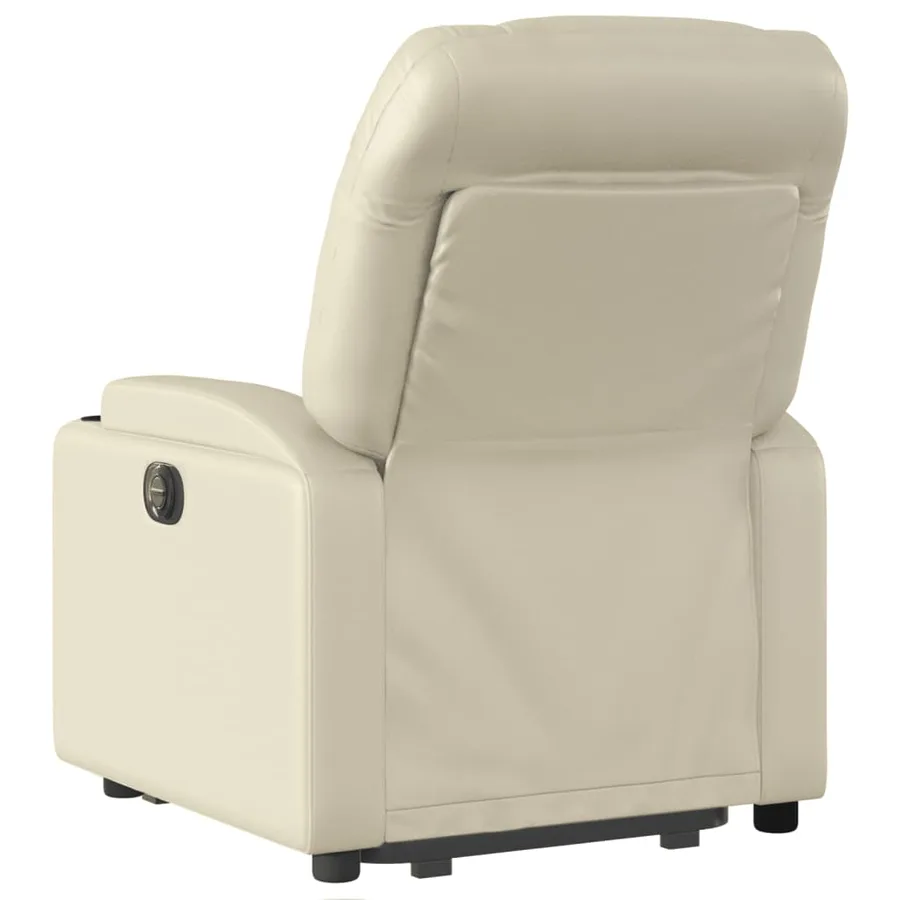 Fauteuil inclinable électrique crème similicuir - 5