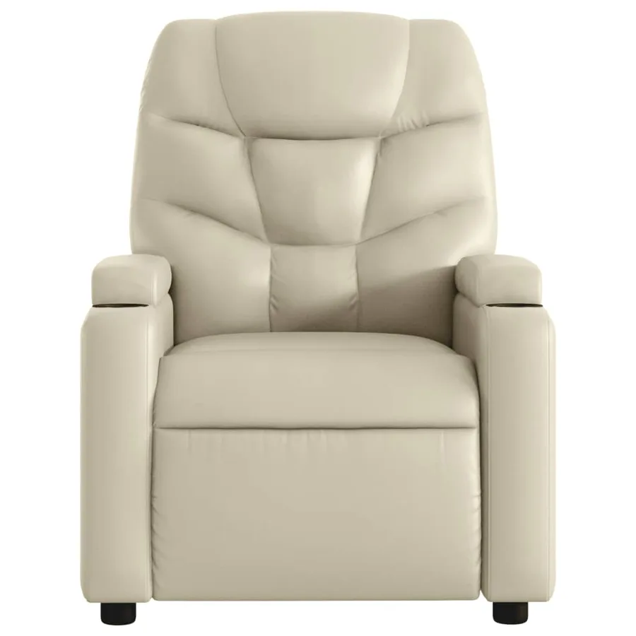 Fauteuil inclinable électrique crème similicuir - 9