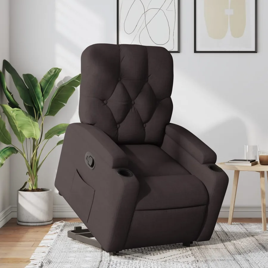 Fauteuil inclinable marron foncé tissu