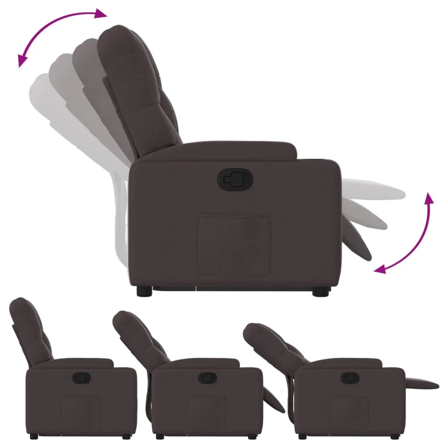 Fauteuil inclinable marron foncé tissu - 7